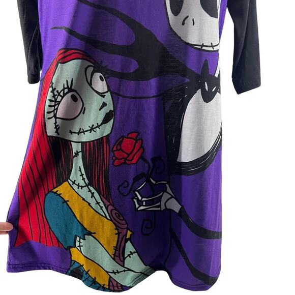 Disney Nightmare Before Christmas Women's 3/4 Sleeve Dorm Nightgown Size Small - Picture 2 of 5